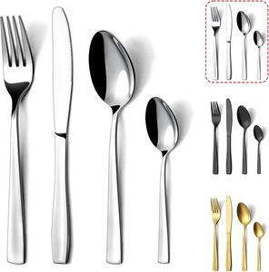 Nordic High End Matte Polish Stainless Steel PVD Coating Eco-Friendly Dishwasher Safe Flatware <b>Spoon</b> <b>Fork</b> <b>Sets</b> Gold Wedding - Product Image 1