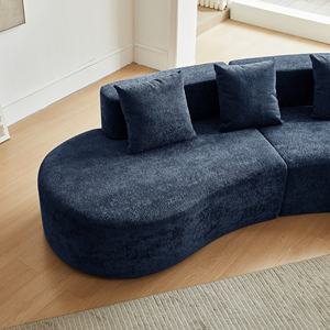 Modern Upholstered Oversized Sectional <b>Sofa</b>,Curved Cloud Couch, Free Combination <b>Sofa</b> Couch for Living Room,Bedroom,Blue - Product Image 6