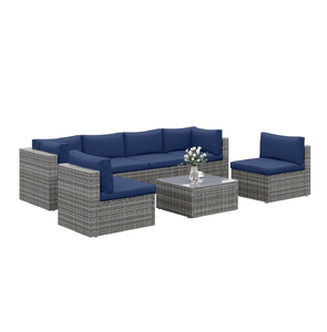 High Quality Outdoor Garden <b>Sofa</b> Sets for Patio Courtyard Furniture <b>Rattan</b> <b>Sofa</b> Corner Sets for Garden Furniture Hotel Use - Product Image 1