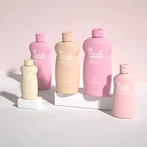 Pink custom color baby lotion shampoo bottles