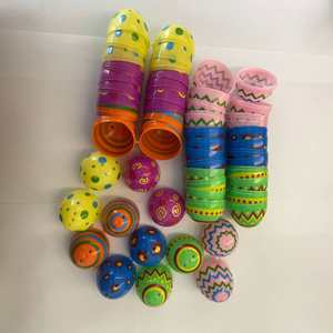 Œufs de Pâques imprimés colorés, design torsadé, œufs en plastique dorés personnalisables - Product Image 4