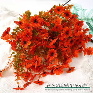 Bouquet de fleurs artificielles orange, jaune, rouge, en plastique, haute simulation, pour décoration d'automne, usage domestique, 30cm, 100cm - Product Image 4