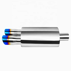 Tubo de Escape Recto de Acero Inoxidable de Alta Calidad para Auto, Entrada de 60 mm, con Doble Punta Azul Quemado, Accesorios para Auto C1448-BB2- - Product Image 3