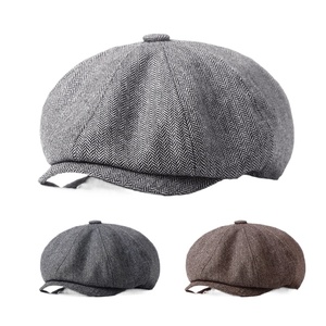 Venta al por mayor de fábrica: Sombrero octogonal estilo inglés para hombre <span class=keywords><strong>y</strong></span> mujer, gorra de béisbol con rayas, protección solar, para primavera <span class=keywords><strong>y</strong></span> otoño, informal para playa. - Product Image 3
