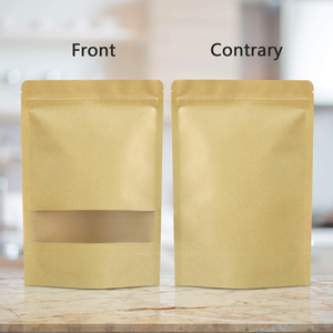 Sac en papier kraft laminé refermable personnalisable, petit format blanc et marron, emballage thermoscellable pour aliments, votre propre logo inclus - Product Image 2