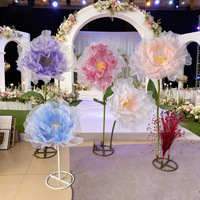 Grande fleur artificielle de pivoine en soie unie, réaliste, faite à la main, longue durée, moderne, pour décoration de mariage et de remise de diplôme