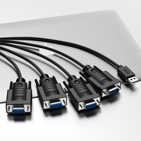 Câble série personnalisé USB 2.0 à 4 ports 9 broches RS232 DB9 RS232 vers USB2.0 FTDI câble convertisseur de puce pour ordinateur tablette décodeur