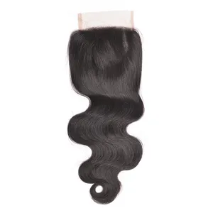 Aisi Haar Top Kwaliteit 14 Inch Lange Body Wave 4X4 Vetersluiting Braziliaanse Human Hair Extension Voor Vrouwen