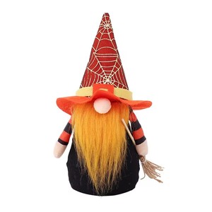 Adorno <span class=keywords><strong>de</strong></span> Halloween para Interiores, Muñeca Bruja con Patrón <span class=keywords><strong>de</strong></span> Telaraña y Calabaza, Tamaño 15x15x30cm, Decoración Perfecta para Halloween - Product Image 4