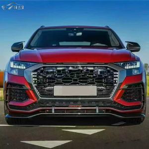 Nouveau Kit de carrosserie de pare-chocs en Fiber de carbone de Style RSQ8 2020 + <span class=keywords><strong>ABT</strong></span> avec diffuseur de lèvre de tuyau d'échappement sur le couteau à air de garde-boue pour RSQ8 - Product Image 2