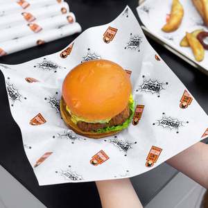 Custom Eco-Friendly Food Grade Greaseproof Coated <b>Paper</b> Packaging Sandwich <b>Burger</b> <b>Wrapping</b> <b>Paper</b> - Product Image 3