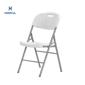 HOMFUL Outdoor White Camping Stühle Party Klappstühle aus Kunststoff für Veranstaltungen