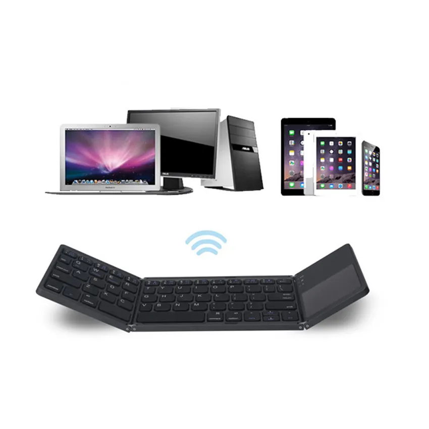 High Quality Aluminum Thin Folding Mini Tablet Wireless Keyboard with Touchpad for Surface Pro 3/4/5/6