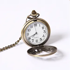 GOHUOSクォーツ時計クラシックカスタムロゴスケルトンアンティーク懐中時計ブランド