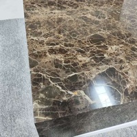 Tables basses modernes de luxe en pierre naturelle, socles en marbre brun Emperador foncé, meubles de salon, ensemble de tables centrales