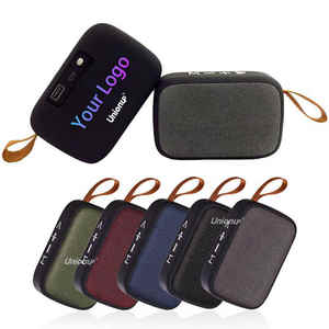 Haut-parleur portable en tissu extérieur avec logo personnalisé, mini caisson de basses sans fil, mini haut-parleur en tissu, prise en charge de la carte TF, FM, USB, lecteur de musique - Product Image 2