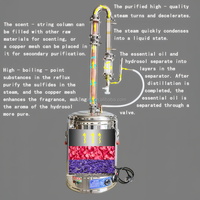 Kit de Distillation d'Huile Essentielle Orange Peel Peel Peppermint Extraction Stills Distillation Plante Eucalyptus Girofle Huile Machine