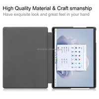 Étui de clavier en cuir PU en gros d'usine pour Microsoft Surface Pro 9/8/X 13 pouces Surface Pro7 7Plus/6/5/4 12.3 ''housse de tablette