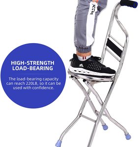 Asiento ajustable plegable superseat, bastón de bastón con <span class=keywords><strong>silla</strong></span> - Product Image 5