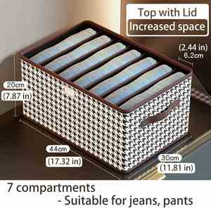 High Quality Foldable Wardrobe Clothes Divider Hot Sale Rectangle Compartment <b>Storage</b> Box Washable Handle <b>Storage</b> <b>Boxes</b> Bins - Product Image 2