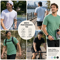T-shirt de sport respirant à col rond pour homme, personnalisable, séchage rapide, vente en gros