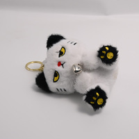 Boneka Gantungan Kunci Kucing Kartun Lucu Laris Manis, Kucing Duduk Cantik dengan Kalung, Gantungan Kunci Boneka untuk Hadiah Anak