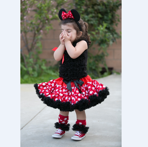 <span class=keywords><strong>Tutu</strong></span> Delle Ragazze 1st Birthday Outfit Bambina Pettiskirt Top Puntini Rossi Mocked Cuore Extra Soffici Pettiskirt Danza Outfit P - Product Image 1