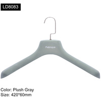 LINDON Cintre en velours gris pelucheux pour vestes pour garde-robe