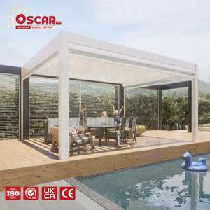 Toit rétractable automatique en aluminium avec stores et bâche, <span class=keywords><strong>pergola</strong></span> <span class=keywords><strong>d</strong></span>'<span class=keywords><strong>ombrage</strong></span> extérieure <span class=keywords><strong>pour</strong></span> jardin, patio, balcon - Product Image 1