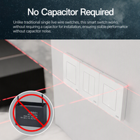 WiFi Zigbee Smart Home EU Saklar Tombol Tekan 86 Tanpa Netral Satu Kabel Live, Timer Terkendali Aplikasi 10A 240V Tidak Memerlukan Kapasitor