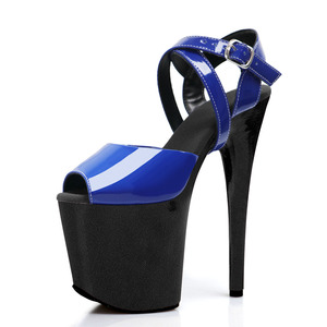 <span class=keywords><strong>Sandali</strong></span> da Donna <span class=keywords><strong>con</strong></span> Plateau 8 Pollici, <span class=keywords><strong>Tacco</strong></span> a Spillo, Tomaia Blu <span class=keywords><strong>con</strong></span> Cristalli e Strass, <span class=keywords><strong>Tacco</strong></span> Glitterato, Cinturino alla Caviglia <span class=keywords><strong>con</strong></span> Fibbia - Product Image 1