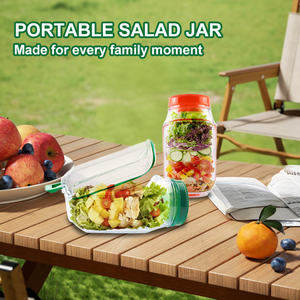 2025 Neue gesunde Ernährung Tragbarer Salat behälter Frisch haltbare vertikale Schicht salat schale Tragbare Salat gläser im Freien - Product Image 6