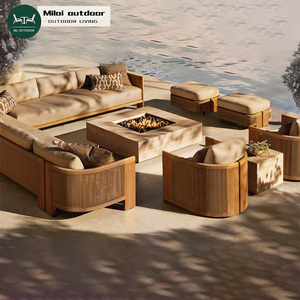 طقم أثاث فاخر وعصري للحديقة من خشب التيك المقاوم للماء للاستخدام الخارجي - Product Image 1