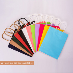 Bán buôn tùy chỉnh số lượng lớn cầu vồng màu Craft Kraft Túi Quà Tặng giấy với xử lý Logo in cho Khuyến mãi mua sắm - Product Image 6