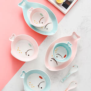 Cute Ceramic <b>Bowl</b> Set For Single Meals Japanese Style Tableware With Spoon Home Use Personal Gift - Product Image 4