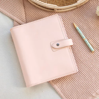 Carnet de notes en cuir PU personnalisé A5 A6 6 anneaux reliure thermique agenda de travail à spirale planificateur avec enveloppes à monnaie taille B5 A4