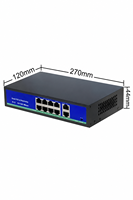 Switch PoE Actif 8+2 10/100 120W DC52V Longue Portée 250M Ethernet