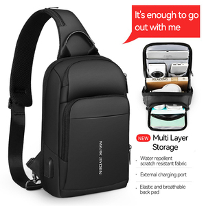 Mark Ryden Sling <strong>Backpack</strong> <strong>for</strong> <strong>Men</strong> <strong>Men</strong> Chest Bag with Usb Charge <strong>Small</strong> Bag Crossbody Bag Chest Customizable Sling Shoulder MR7618 - Product Image 4