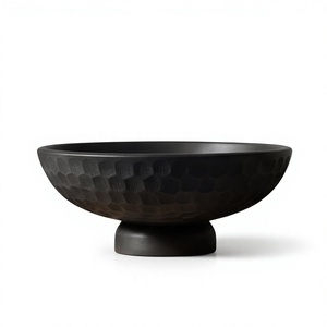 Bol décoratif moderne en métal noir texturé, pour bibliothèque, bureau, ou comme objet de décoration, vente en gros - Product Image 1