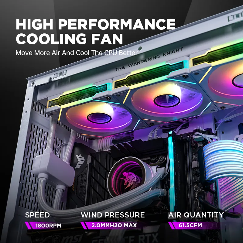 Cpu soğutma fanı yüksek performanslı 12V 120mm LED RGB soğutucu soğutucu PC Fan