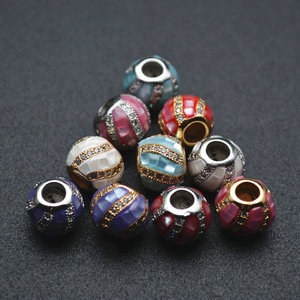 Много цветов в виде ракушки круглое с большими отверстиями, кулоны А-Металлические Круглые Spacer Бусины DIY высоты украшенный шариком, бусины для браслетов - Product Image 1