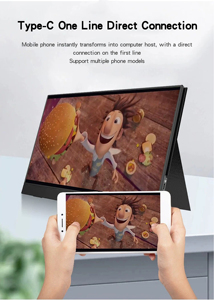 شاشة محمولة للمكتب المنزلي، متعددة الواجهات ومتوافقة مع الأجهزة المتصلة، تعمل باللمس - Product Image 6