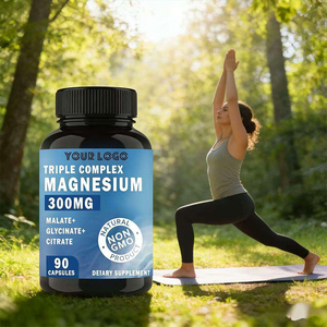 Étiquette personnalisée Triple Magnésium 300mg Capsules Non-OGM Sommeil Muscles OEM Shop - Product Image 2