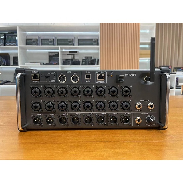 MR18 18-Channel 12-Bus Professional DJ & Music Console with USB/App Control Metal Construction 4 Stereo Outputs Surround Sound