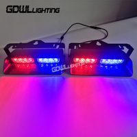 Mejor precio 16LED 48W policía de coche Led cubierta Dash parabrisas Flash estroboscópico luces de advertencia ámbar blanco rojo azul visera dividida luz Led