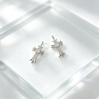 Breloques Croix Vintage en Laiton, Pendentifs Zircon Plaqué Or/Rhodium pour Accessoires de Bijoux Faits Main Rétro Religieux DIY