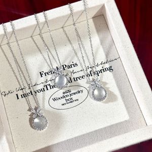 Collar Corto de Plata de Ley S925 para Mujer, Elegante, Inspirado en el Cielo Estrellado, Cadena de Perlas de Lujo Ligero, Brillante - Product Image 1