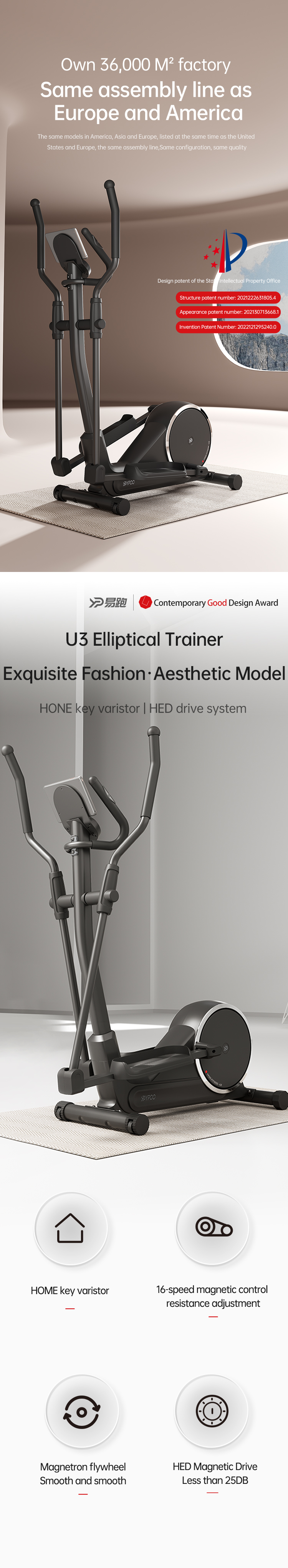 YPOO Exercise Spinning Bike Elliptical Machine Cross Trainer 12 Level Resistance Digital Mo<i></i>nitor Fitness elliptical Bike