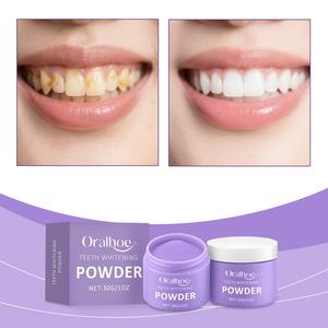 Polvo Blanqueador Dental Oralhoe en Envase Morado, Accesorio Multiusos para Salón Dental, para Fortalecer el Esmalte y Cuidar las Encías - Product Image 1