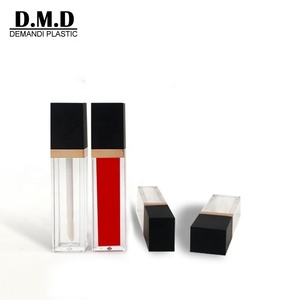 Moda de lujo vacío 6 ml 6 ml 7 ml 7 ml envase de brillo de labios esmerilado tubo de brillo de labios blanco cuadrado con varita - Product Image 6
